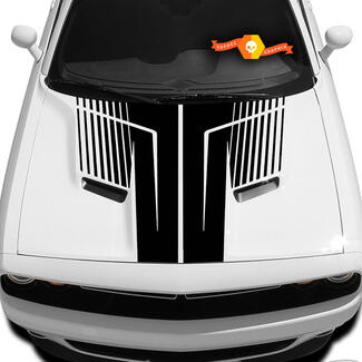 Dodge Challenger 2015 - 2021 Hood Vinyl Decal Sticker Stripe Graphic - lattice