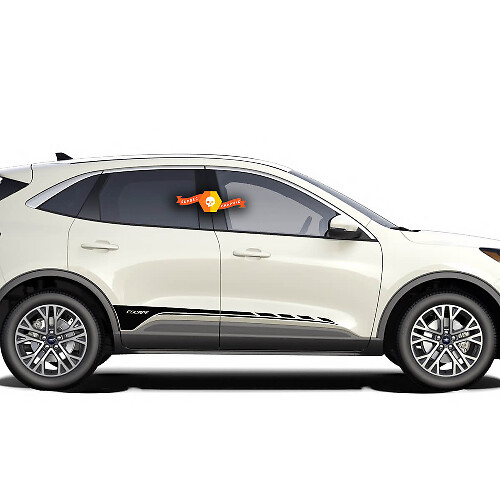 Doors Stripe Rocker Panel Vinyl Decal Sticker Graphic Pair for Ford Escape 2020-2022