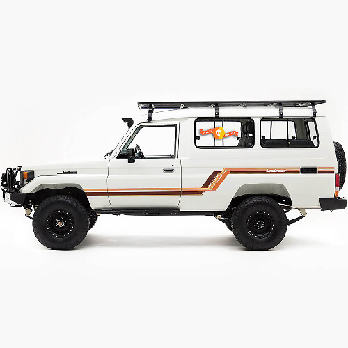 Toyota Landcruiser Troopy Land Cruiser Retro Old School Side Retro Vintage Graphics Stripes 