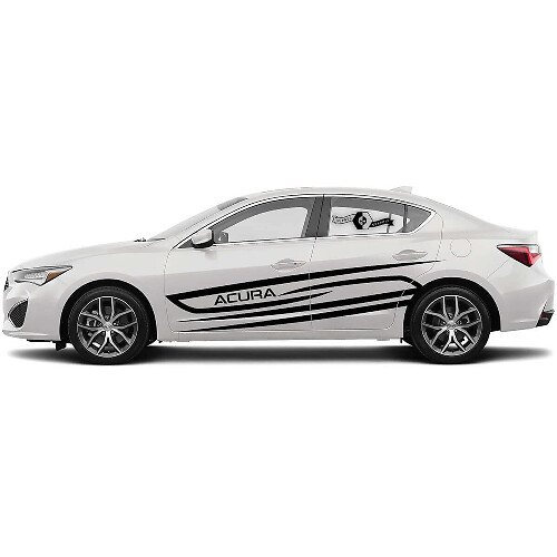 Curved Sharp Side Stripes Vinyl Decal Set for Acura 