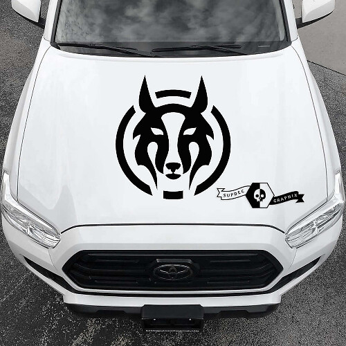 Wolf Tribal Style Hood Vinyl Decal Sticker for Toyota RAV4