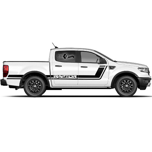 Side Door And Bed Raptor Stripe Graphic Decal Sticker Set Of 2 for Ford F-150 Raptor 2022