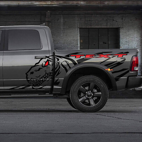 Dinosaurs T-Rex Splash Door Rear Side Splash Vinyl Sticker Decal Graphic for Dodge Ram Rebel 1500 TRX