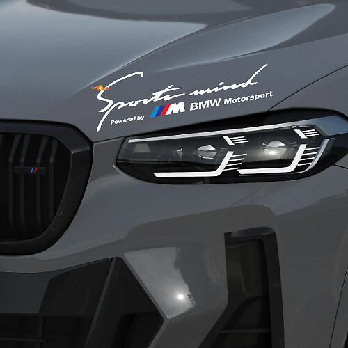Sports Mind Powered by M Motorsport Hood Vinyl Decal Set for BMW