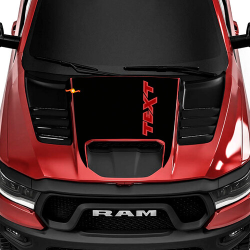 TRX Style Custom Text Hood Vinyl Decal for Dodge Ram Rebel 1500 TRX 2022+