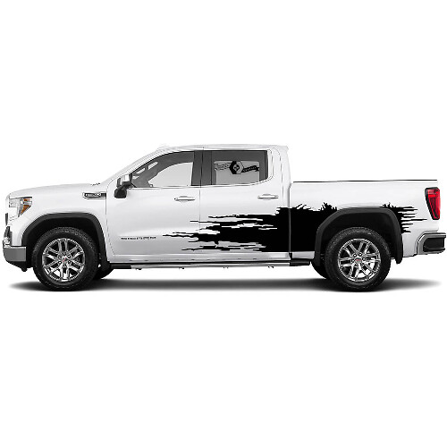 Pair Decals Sticker Mud Splash Kit for GMC Sierra 1500 Doors Side Vinyl Stickers Decal Graphic