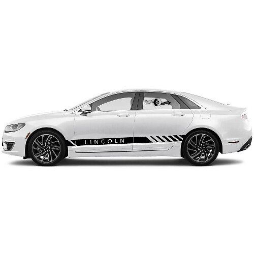 2 x 2020 Lincoln MKZ Doors Stripes Rocker Panel Side Vinyl Logo Decals Graphics Sticker