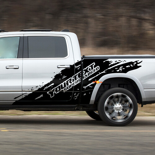 Mud Splash Supercharged Side Vinyl Decal Kit for Dodge Ram Rebel 2021+