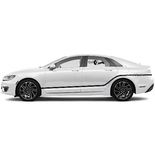 Pair New Lincoln MKZ Doors Stripes Rocker Panel Side Bed Body Vinyl Decals Graphics Sticker