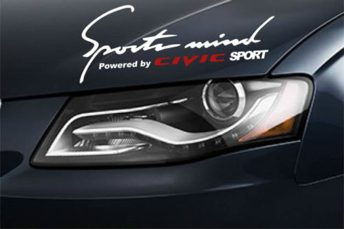 Sports Mind Powered by Civic Sport Vinyl Decal Set for Honda Civic