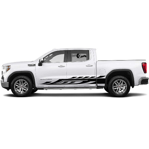 Checkered Stripes Rocker Panel Door Vinyl Sticker Decal for GMC Sierra 1500 