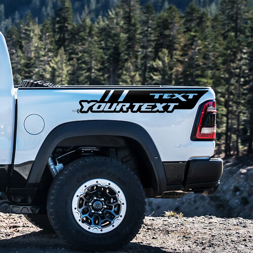 Custom Text Bedside Vinyl Decal Sticker for Dodge Ram 1500