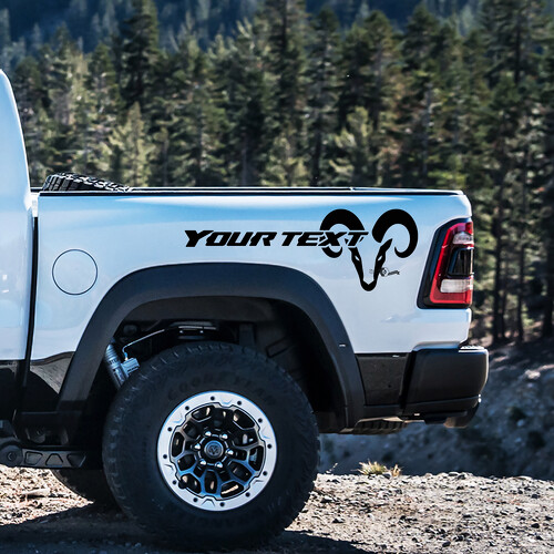 Hemi Style Custom Text Bedside Vinyl Decal Sticker for Dodge Ram 1500