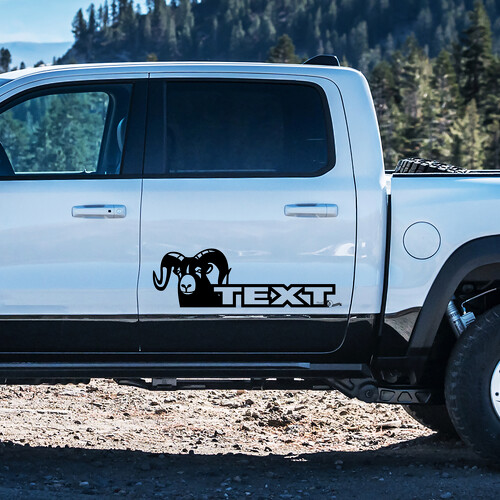 Custom Text Hemi Style Door Side Vinyl Decal Sticker for Dodge Ram 1500