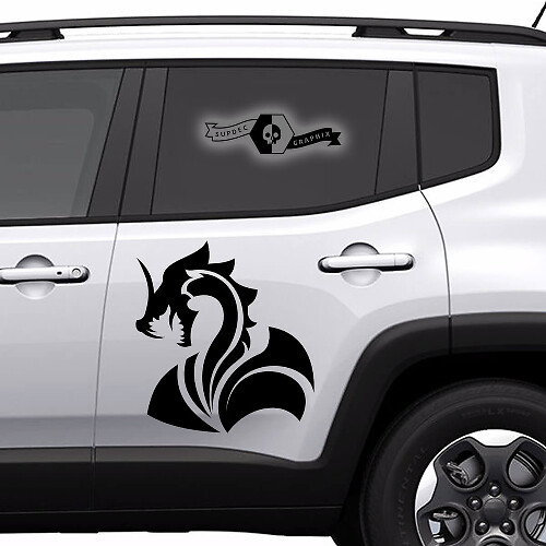 Mythical Dragon Tribal Style Side Vinyl Decal Sticker