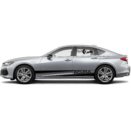 Brand Lettering and Accent Stripes Side Vinyl Decal Sticker for Acura TLX 2021