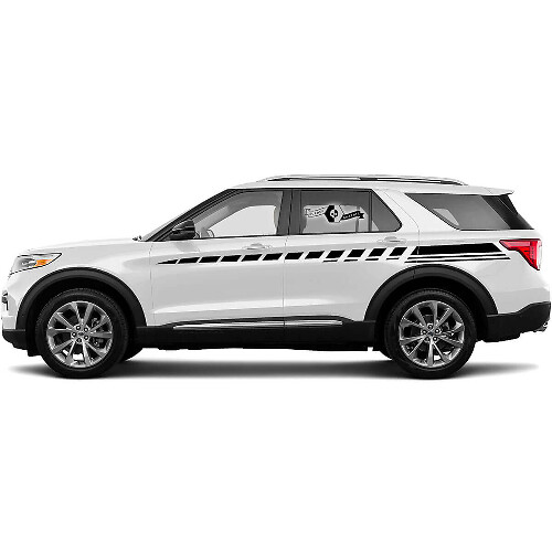 Checkered Side Stripes Vinyl Decals for Musclecar Explorer 2021