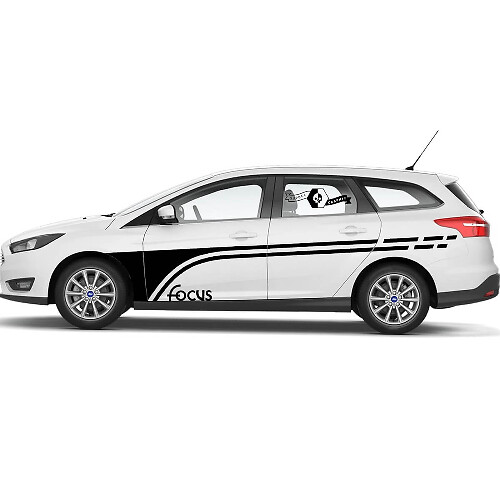 Fender And Door Logo Racing Stripe Vinyl Decal Sticker Pair for Ford Focus 2021+