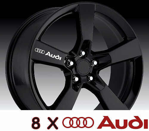 Audi Rings Wheel Spoke Vinyl Decals Kit for Audi