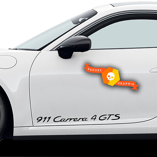 911 Carrera 4 GTS Door Side Vinyl Decals Pair for Porsche 911