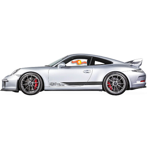 Pair Porsche Stickers FADED Porsche Performance Custom Text Doors Side Decal Sticker