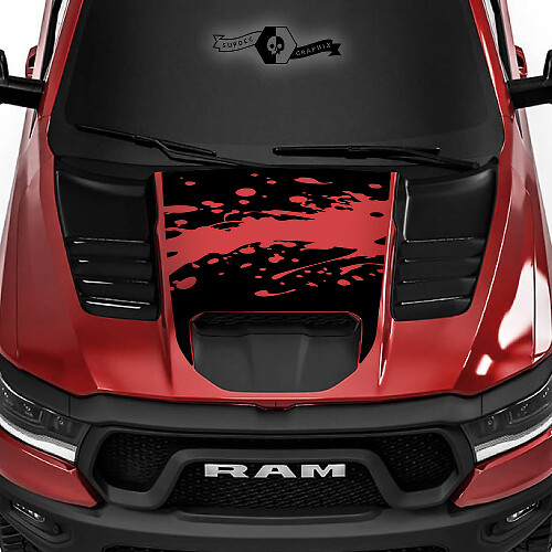 Mud Splash Hood Vinyl Decal for Dodge Ram 1500 Rebel TRX