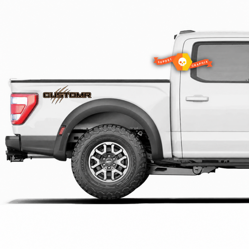 CUSTOMR Claw Accent Pair Bedside Vinyl Decal Sticker for Ford F-150 2021-2022