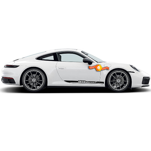2 Porsche 911 Carrera T Side Decal Rocker Panel Stripes Doors Kit Decal Sticker 