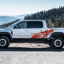 T-Rex Footprints Splash Custom Text Side Bedside Door Vinyl Decal Sticker for RAM 1500 Rebel, TRX 2019-2026_3