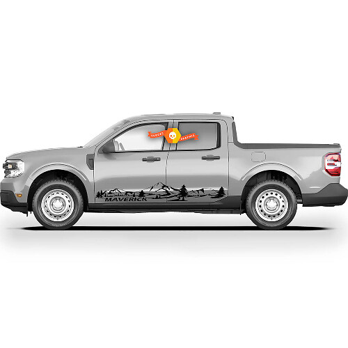 Rocker Panel Mountain Forest Trees Graphics Decals Stickers Pair for Ford Maverick FX4 2022