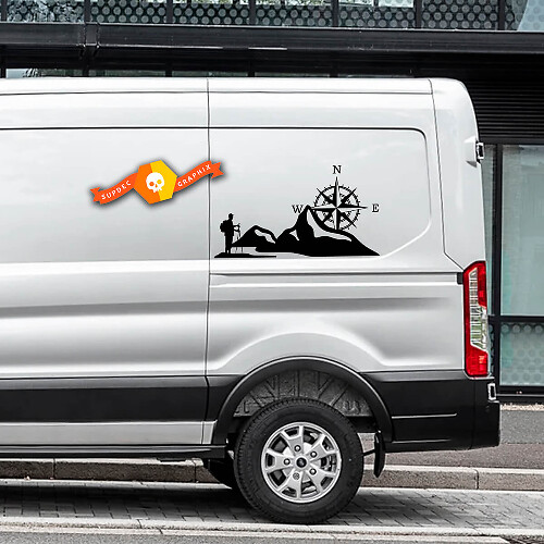 Compass Mountain Style Side Vinyl Decals Stickers for Musclecar Transit 