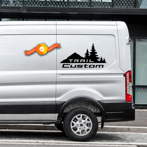 Trail Style Custom Mountain Forest Graphic Side Vinyl Decal Sticker for Ford Transit