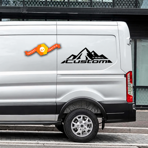 Trail Style Custom Mountain Outline Side Vinyl Decal Sticker for Ford Transit