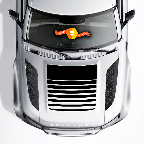 Blackout Strobe Hood Lines Vinyl Decal for Land Rover Defender 110
