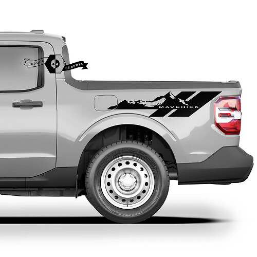 Bed Side Mountain Stripe Graphics Decals Stickers Pair for Ford Maverick FX4 2022