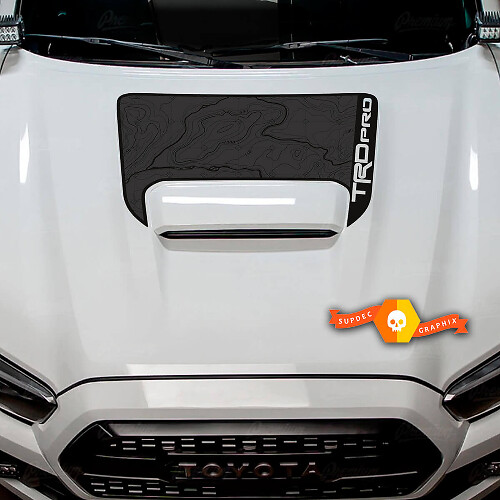 TRD Pro Topographic Style Hood Scoop Vinyl Decal for Toyota Tacoma 2016-2024
