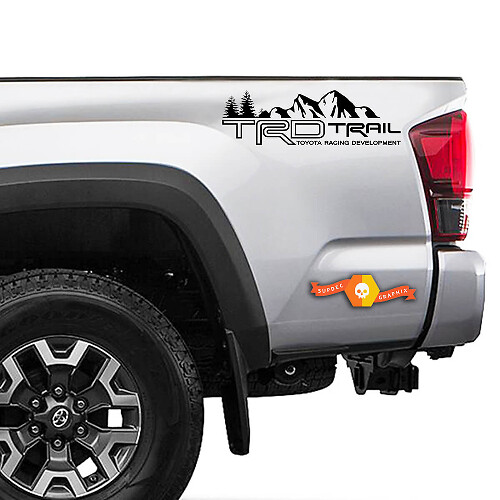 2x TRD Trail Mountain Trees Toyota Off Road BedSide Vinyl Stickers Decal fit to Tacoma or Tundra Sticker