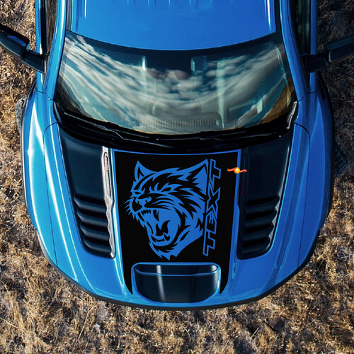 Wildcat and Custom Text Hood Vinyl Decal Sticker for RAM 1500 TRX 2021-2024