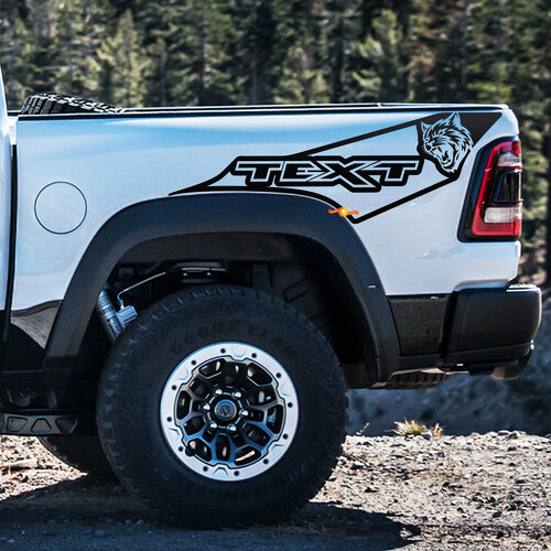 Wildcat Style Outline Stripes Bedside Vinyl Decal Sticker for Dodge Ram 1500