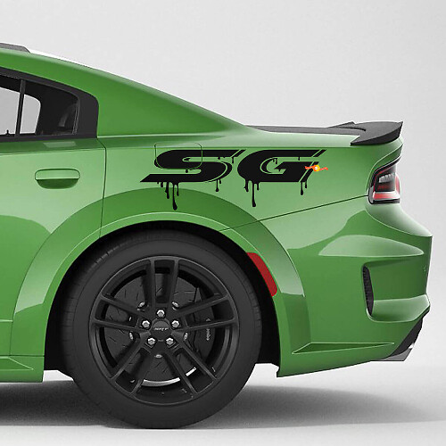 SG Paint Drips Graphics Bed Side Vinyl Decal for Dodge Charger & Challenger