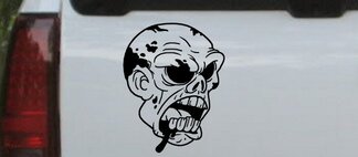 Skulls Bloody Zombie Head Truck Window Laptop Decal Sticker