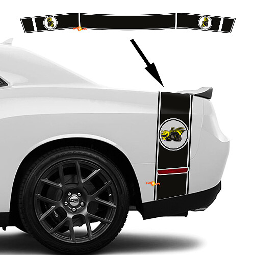 Drag Bee Rear Side and Trunk Stripe Decal Kit for Dodge Challenger Charger