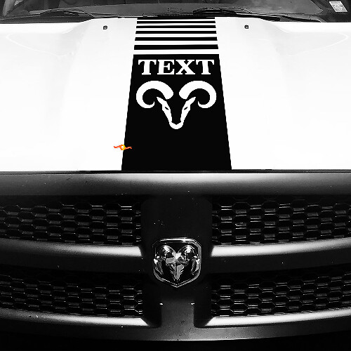 Custom Text Hemi Style Hood Vinyl Decal Sticker for Dodge Ram 1500