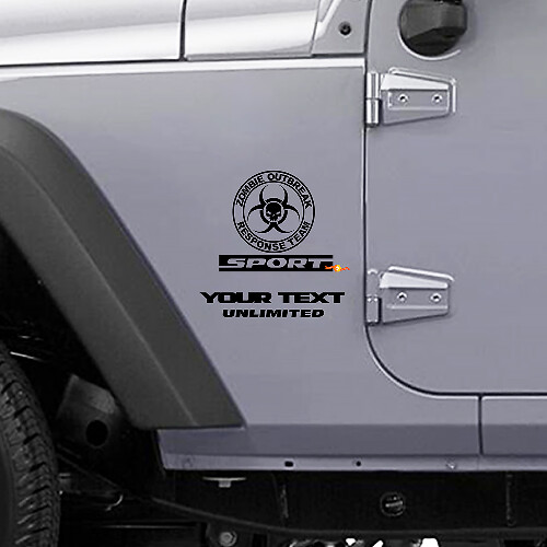 Zombie Outbreak Response Team Logo Vinyl Sticker for Jeep Wrangler Rubicon