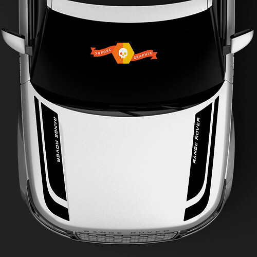Dual Branded Stripes Hood Vinyl Decal Sticker for Land Rover Range Rover 2013-2017
