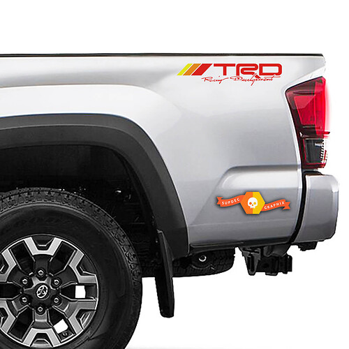 Pair Retro TRD Racing Development Decal Vinyl Truck Toyota Bedside Sticker Tundra Tacoma 4Runner FJ CRUISER