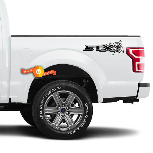 Compass 4X4 Mountain Vinyl Decal Stickers Pair for Ford F-150 STX Super Duty