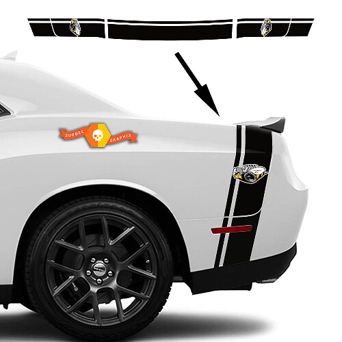 Rumble Bee Style Rear Stripe Decal Kit for Dodge Challenger / Charger