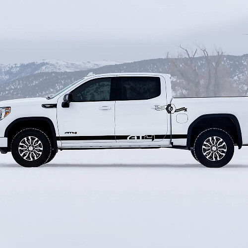  AT4 Rocker Panel Stripes Vinyl Decals Kit for GMC Sierra 1500