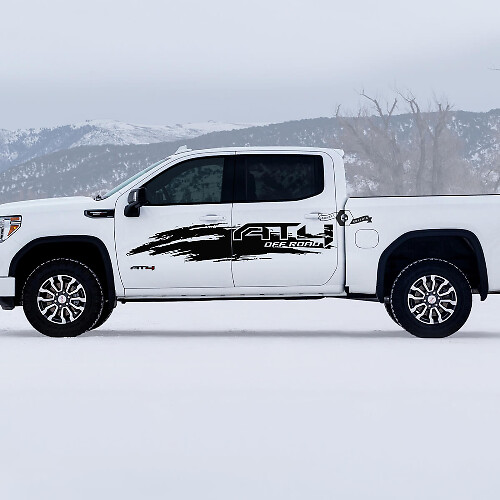 2 New GMC GM Sierra 1500 AT4 Doors Splash Off-Road Side Bed Destroyed Вestroyed Decals Stickers